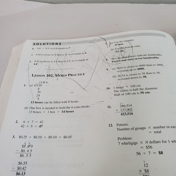 Saxon Math Homeschool 5 / 4: Solutions Manual - Paperback - ACCEPTABLE - Picture 11 of 16